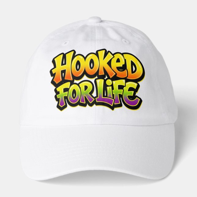 Hooked For Life Rainbow Graffiti Hat (Front)