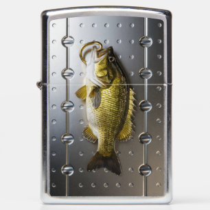 Hooked Golden Bass Fish #1 Zippo Lighter