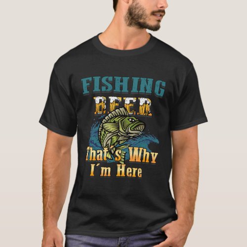 Hooked  Happy Fishing Beer T_Shirt Art
