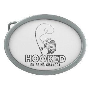 Hooked On Being A Grandpa Belt Buckle