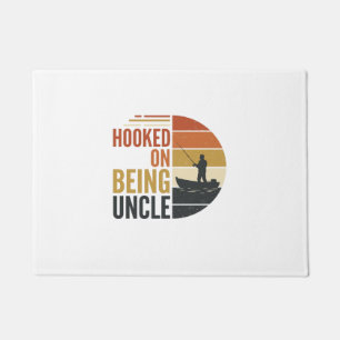 Hooked On Being Uncle Fishing Vintage Graphic_1 Doormat