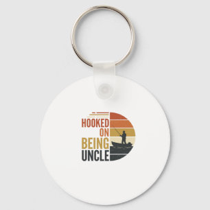 Hooked On Being Uncle Fishing Vintage Graphic_1 Keychain