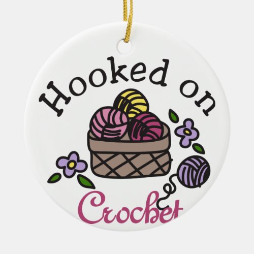 Hooked On Crochet Ceramic Ornament