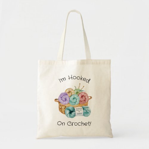Hooked On Crochet Personalized Tote Bag