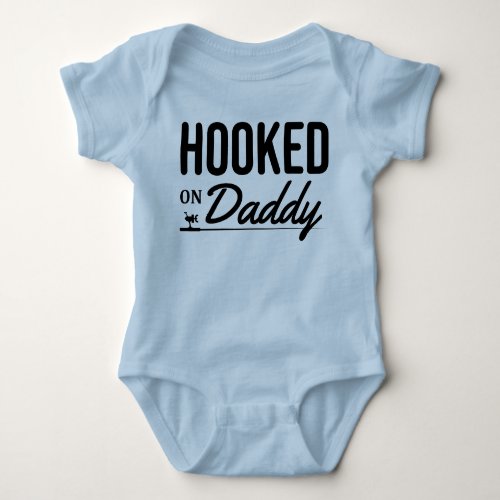 Hooked on Daddy Baby Fishing Jersey Bodysuit Shirt