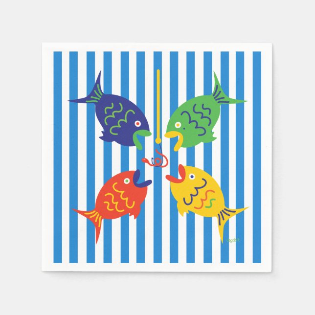 Hooked on Fish Napkins (Front)