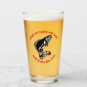 Hooked on fishing and Puns? - Fishing Beer Glass