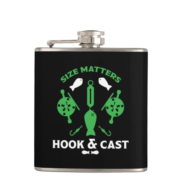 Hooked On Fishing Flask (Front)