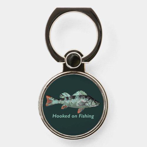 Hooked on Fishing Fun Fisherman Quote Phone Ring Stand