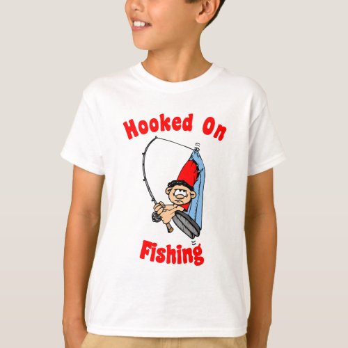Hooked On Fishing Kids T_Shirt