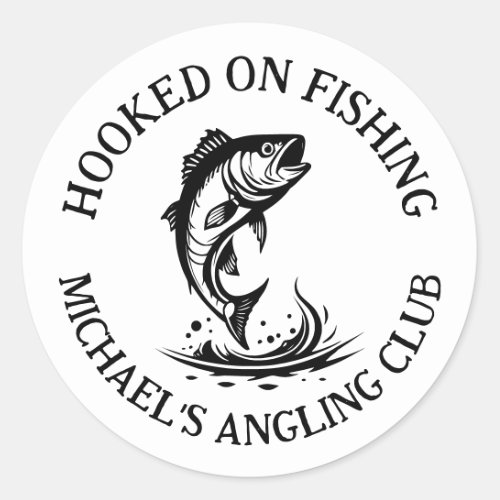 Hooked On Fishing Personalized Angler Classic Round Sticker