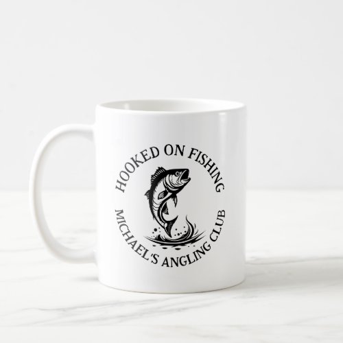 Hooked On Fishing Personalized Angler Coffee Mug