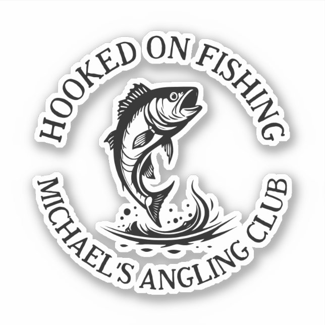Hooked On Fishing Personalized Angler Sticker (Front)