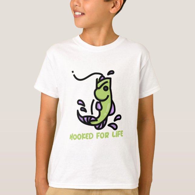 Hooked On Fishing T-Shirt (Front)