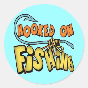 Hooked On Fishing T-shirts Gifts Classic Round Sticker