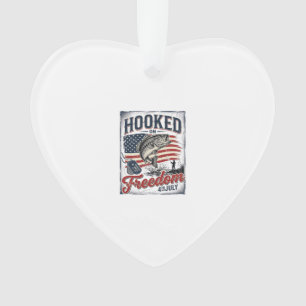 Hooked On Freedom 4th July Fishing Ornament