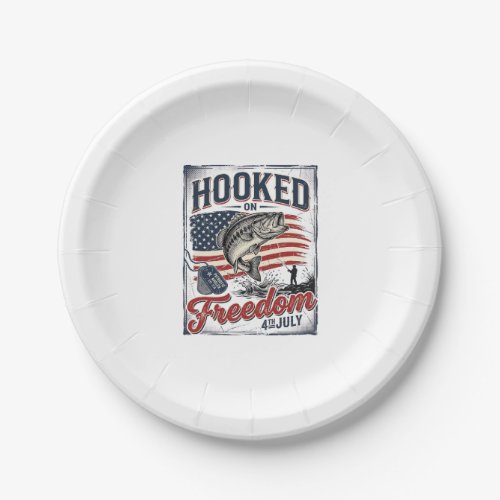 Hooked On Freedom 4th July Fishing Paper Plates