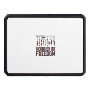 Hooked On Freedom Patriotic Fishing Shirt Design_1 Hitch Cover