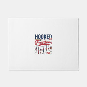 Hooked on Freedom Patriotic Fishing Shirt Design ( Doormat