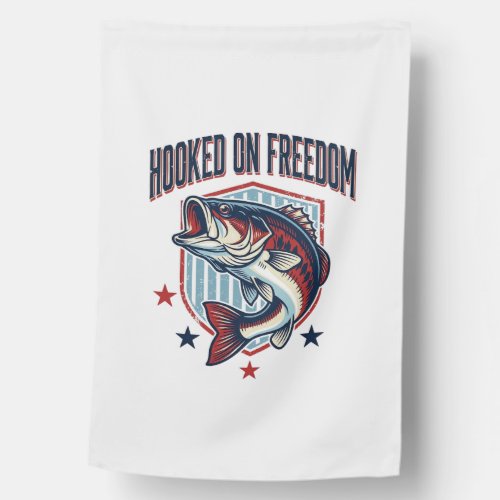 Hooked On Freedom Vintage Bass Fishing Shirt Desig House Flag