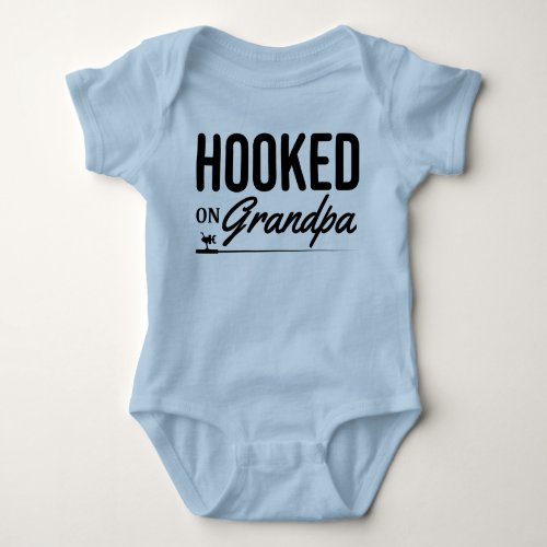 Hooked on Grandpa Baby Fishing Jersey Bodysuit
