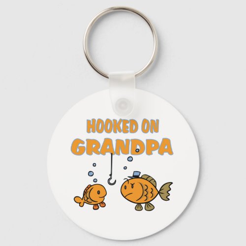 Hooked on Grandpa fish Keychain