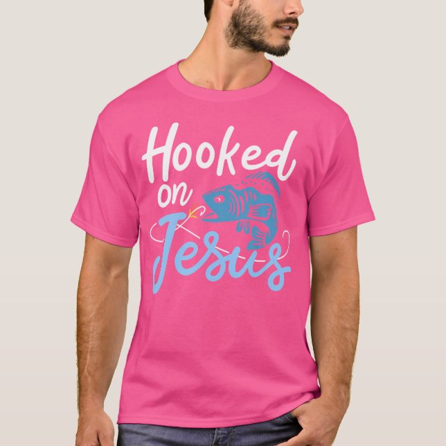 Hooked On Jesus Bass Fishing T-Shirt (Front)