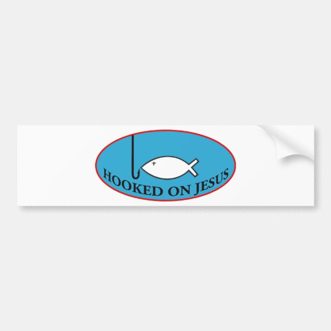 Hooked on Jesus Bumper Sticker (Front)