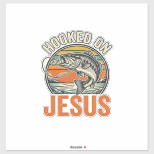 Hooked On Jesus Vintage Bass Fishing Faith Sticker