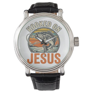 Hooked On Jesus Vintage Bass Fishing Faith Watch