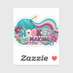 Hooked on Making Colourful Crochet Yarn Sticker
