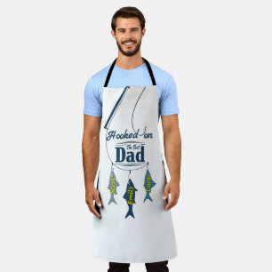 Hooked on the Best Dad   Personalized Fishing Fath Apron