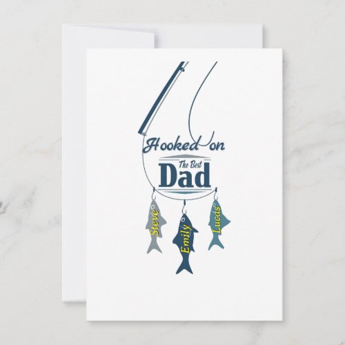 Hooked on the Best Dad | Personalized Fishing Fath Card