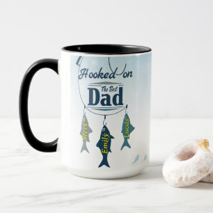 Hooked on the Best Dad Personalized Fishing Fath Mug