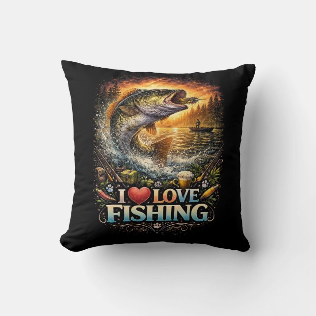 Hooked on the Horizon Throw Pillow (Front)