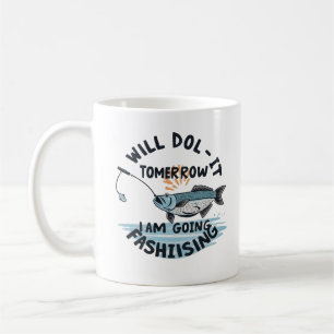 Hooked on Tomorrow: A Whimsical Fishing Adventure Coffee Mug