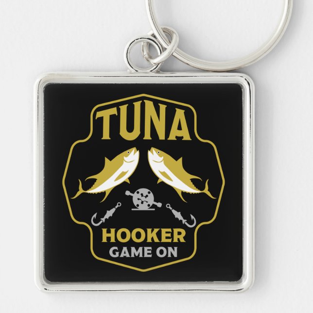Hooked On Tuna Fishing Keychain (Front)