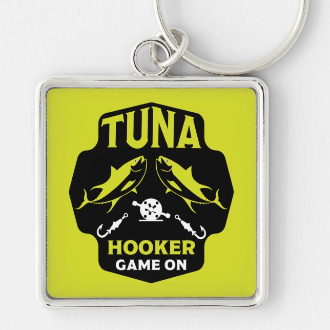 Hooked On Tuna Fishing Keychain (Front)
