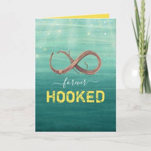 Hooked on You Funny Unique Fish Valentines Day Card