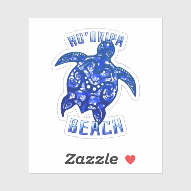 Ho'okipa Beach Hawaii Vacation Tribal Turtle Sticker (Sheet)