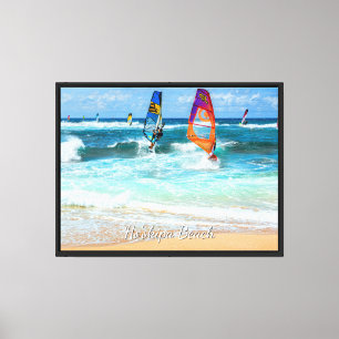 Ho'okipa Beach wind surfers Canvas Print