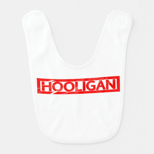 Hooligan Stamp Baby Bib (Front)
