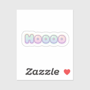 HOOOO Pastel Bubble Letter Cute Typography text Sticker