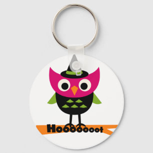 Hooooot Owl Halloween T-shirts and Gifts Keychain
