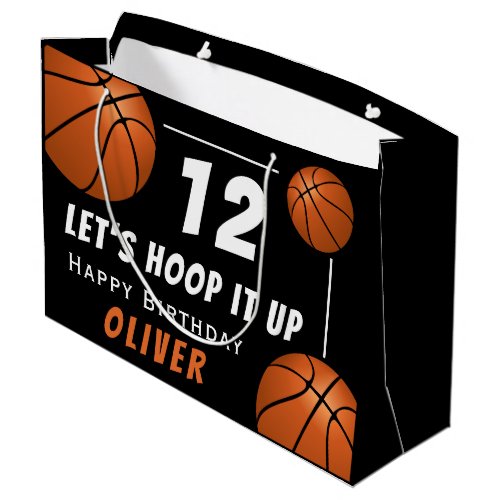 Hoop it up Basketball Sports Kids Birthday Large Gift Bag