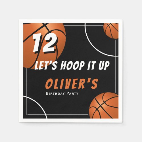 Hoop it up Basketball Sports Kids Birthday  Napkins