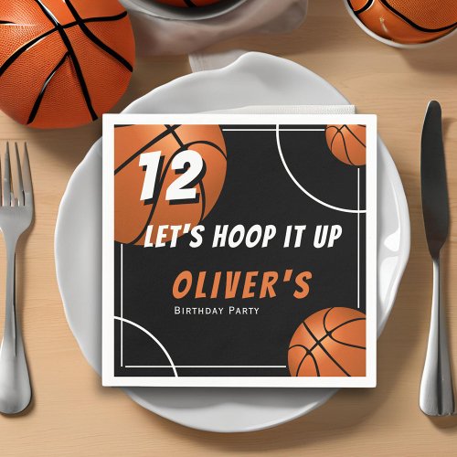 Hoop it up Basketball Sports Kids Birthday  Napkins