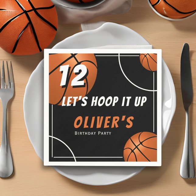 Hoop it up Basketball Sports Kids Birthday  Napkins (Creator Uploaded)