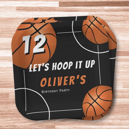 Hoop it up Basketball Sports Kids Birthday Paper Plates
