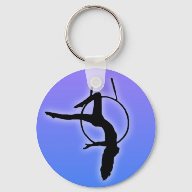 Hoop Lyra Aerialist Dancer Posing on Hoop Keychain (Front)